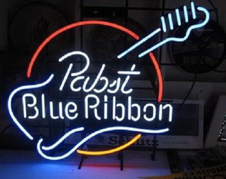 Pabst Blue Ribbon Guitar Neon Sign